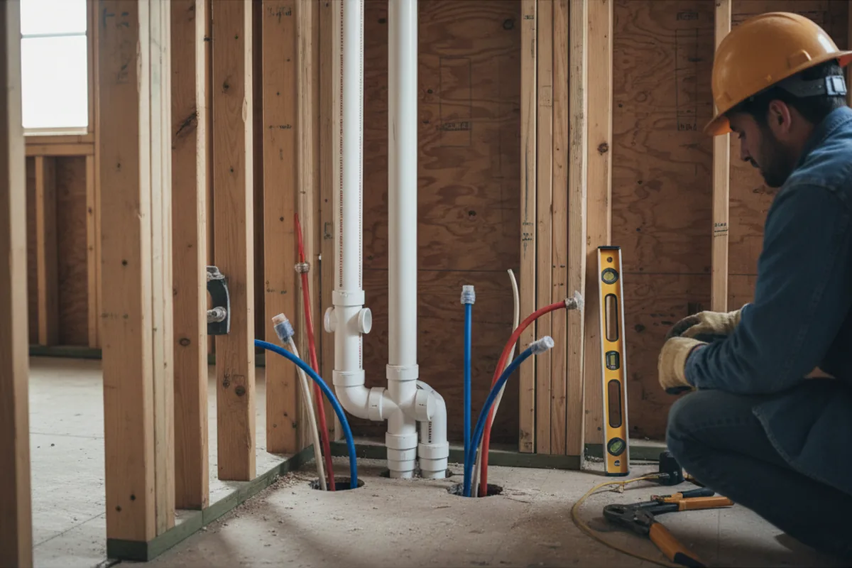 Drain and supply rough-in during Toilet Repair and Installation in Tram
