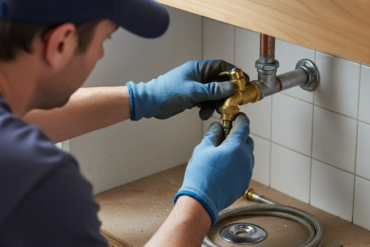 Shutoff valve and fitting work during Faucet and Fixture Repair in Tram
